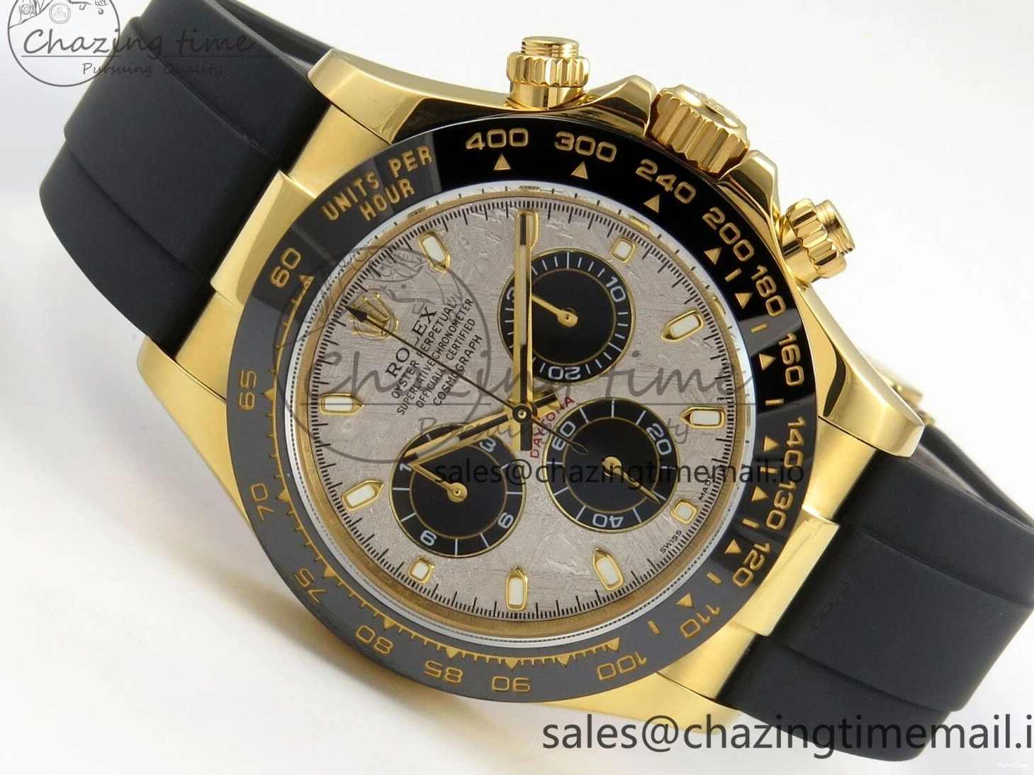 MiroTime 0502 Daytona 116508 YG 3CF 1:1 Best Edition Black Bezel Meteorite Dial on Oysterflex Strap SH4130 V2(Mod Version) Effortless 119